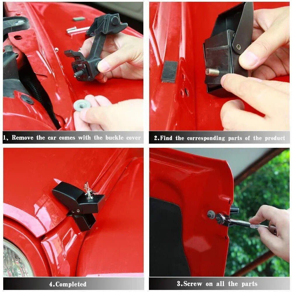 Latch Pins Stylish Kit - & Jeep - Materials Locking Hood Strong JKU High-Quality for Easy - Jahy2Tech JK Wrangler Installation