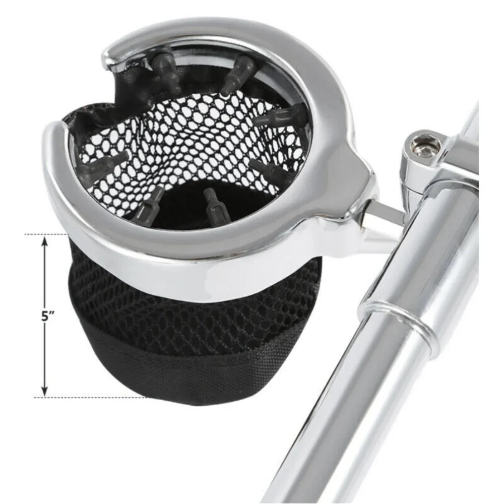Holder Universal Metal For Basket Motorcycle Harley Teledu Handlebar Drink Cup W/ Mesh