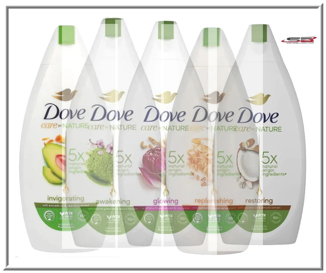 SCENTS GLO EACH RES" 400ML/13.5 DOVE (5PK) BODY OZ ASSORT AWA 5 WASH "INV REP