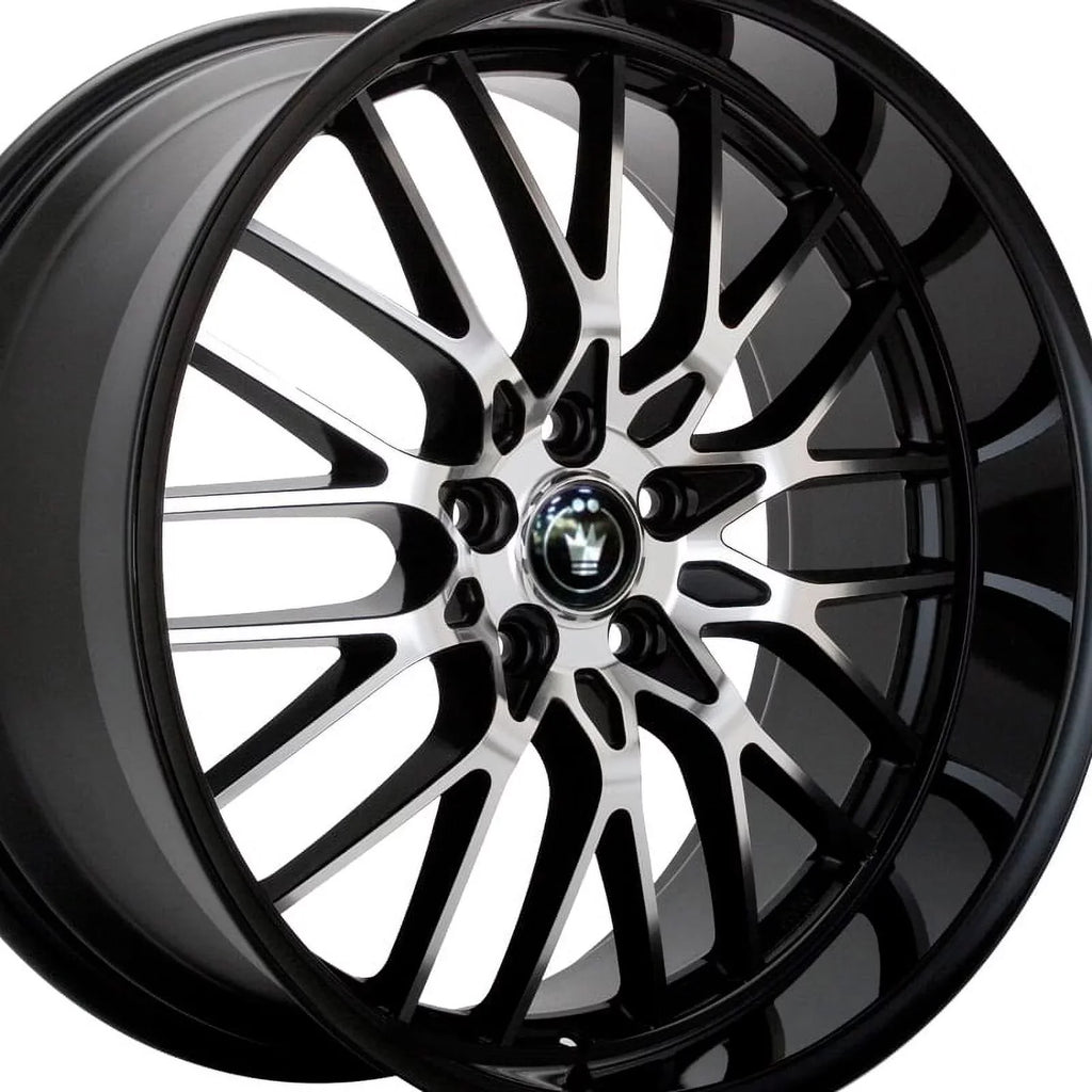 5x100/5x114.3 Konig Black Lace +40et Gloss With Machined 16x7 Wheel 16MB Face
