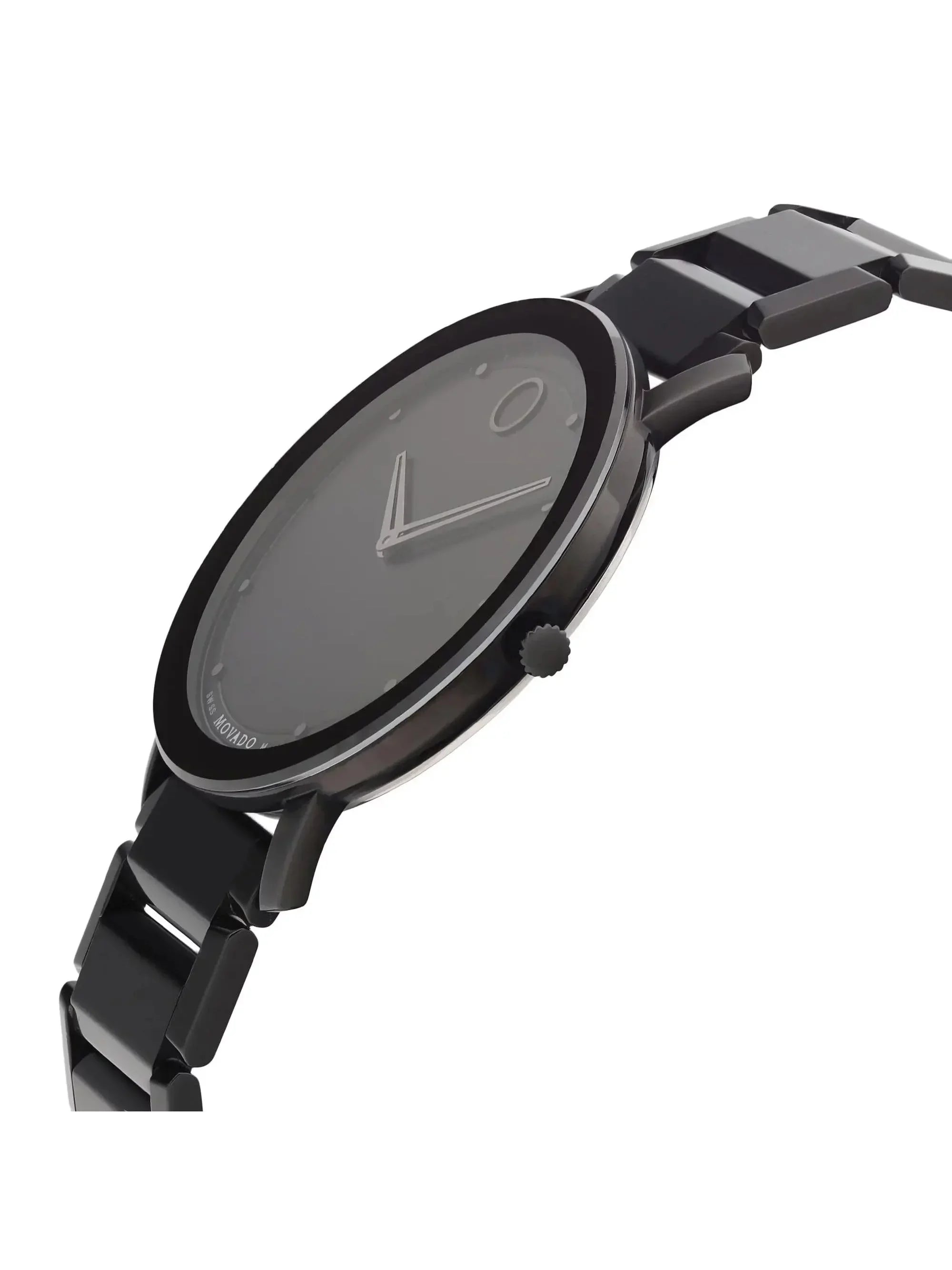 Movado Watch 40mm Modern Black Quartz Classic Steel 0607408 Mens Dial