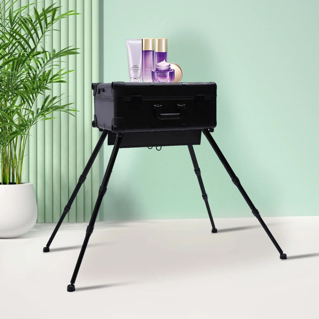 with Luggage DENEST Train Cosmetic Makeup Case Trolley Organizer Key Travel Box Rolling