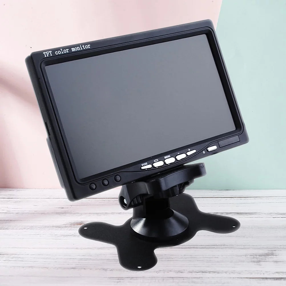 (Black) Backup Serveillance Color Rear TFT Camera View Monitor HD Car LCD DVD Backlight Reverse Car 7" Mirror for Camera