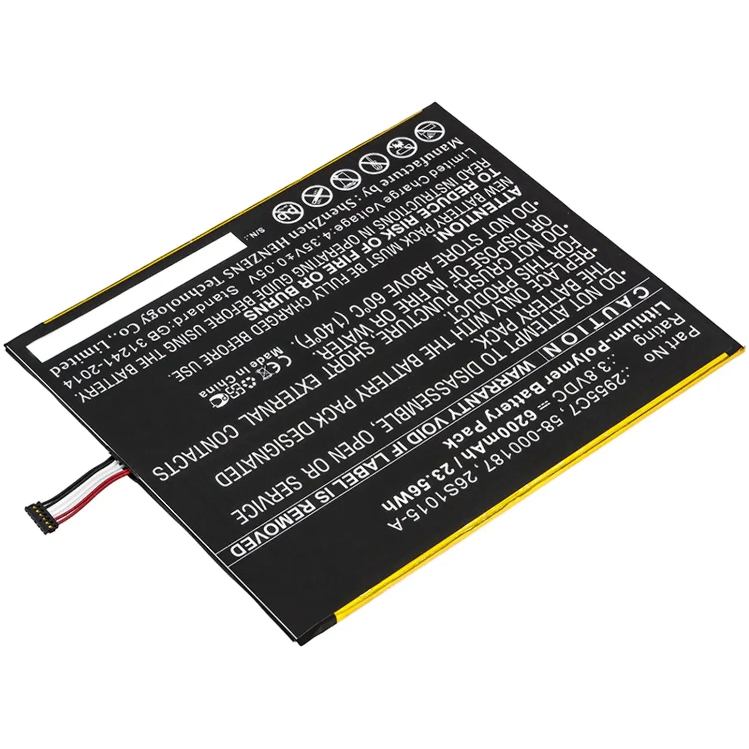 26S1015-A 3.8V, - Battery Replacement Li-Pol, 6200mAh, Accessories for High Amazon BNA-WB-P9722 Capacity Tablet Batteries - Ultra Battery N