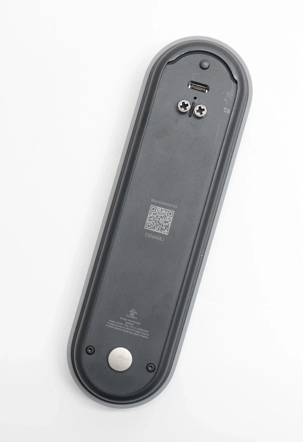 included Video Google not GWX3T (Battery) WiFi (doorbell Nest Gray GA02076-US Smart only) accessories - pre-owned Doorbell