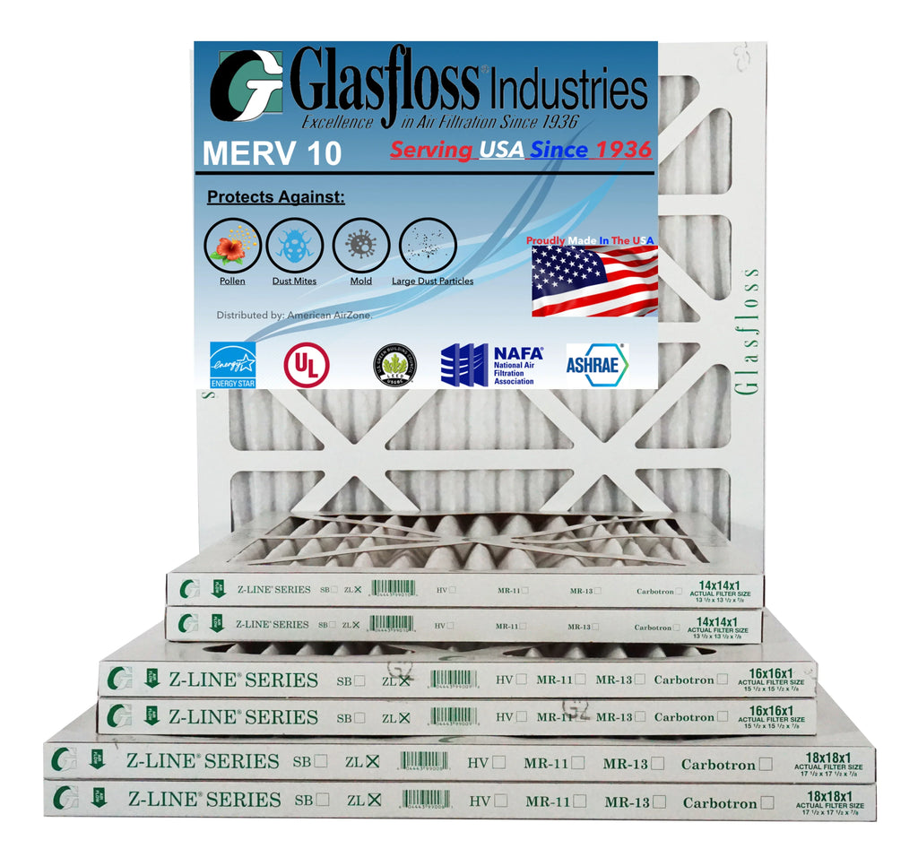 Office - 10 Filter Glasfloss 12) Air 18x18x2 - 2" Home - - Filter - or Air USA. (Pack The of MERV or - HVAC Pleated Furnace AC Air Filter In Made