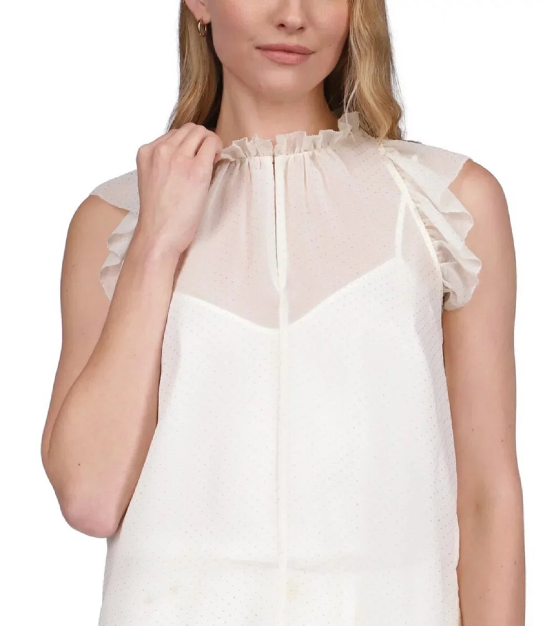 Chiffon MICHAEL Top Kors Dewdrop Ruffled Michael
