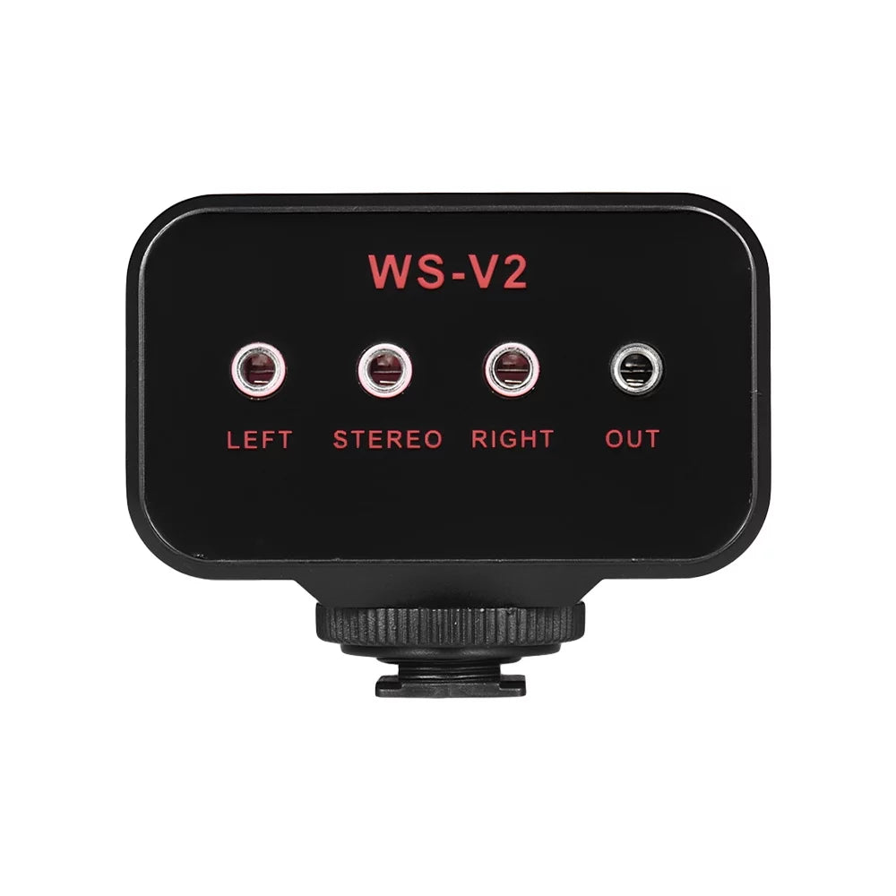 Adapter Output WS-VS Hub & Dual-Channel Camcorder Andoer Mounting Microphone DSLR for Audio Cold Stereo Shoe Mixer 3.5mm
