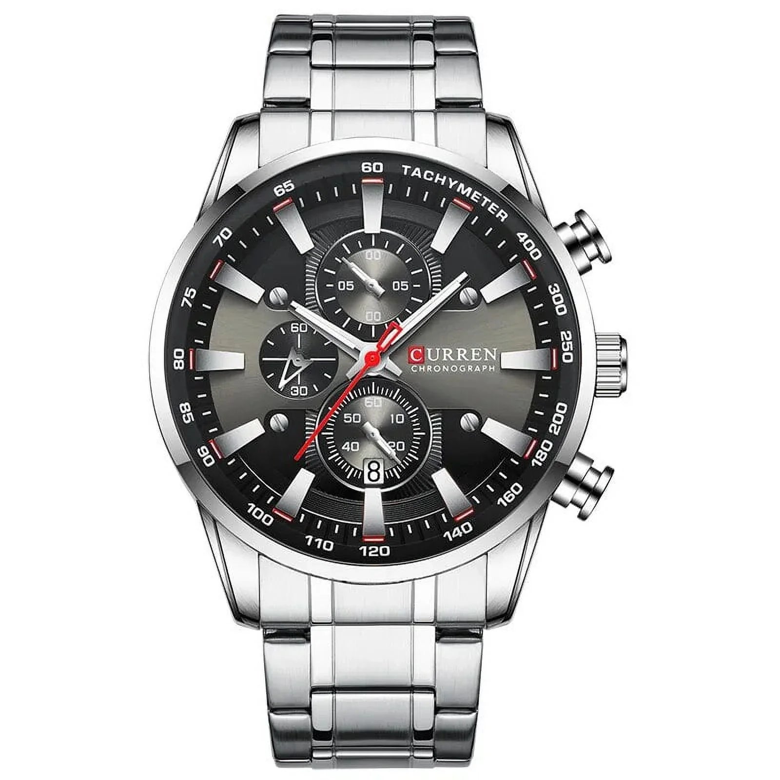 Brand Quartz Relogio Watch Masculino Silver Sport for Men Black Watches New Chronograph Date Wrist Waterproof Men’s Top Watches Luxury