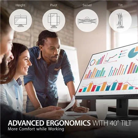 Ergonomics Home Degree Office VG2756-4K 4K and Display Integrated IPS Docking RJ45, HDMI, Tilt USB Monitor C 27 Inch Port ViewSonic 3.2, 40 for with and