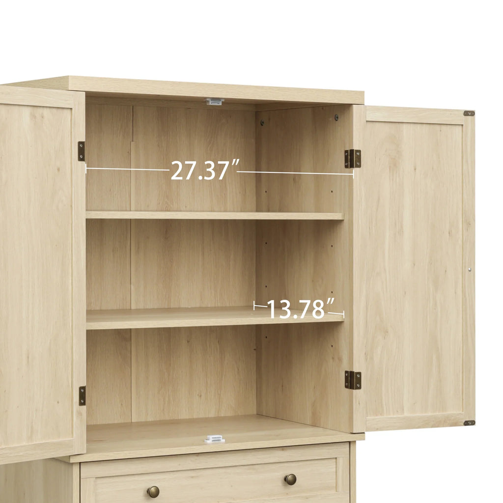 Cabinet Storage Cabinet with Door Inner Shelves, Adjustable 1 4 4 with Drawer,