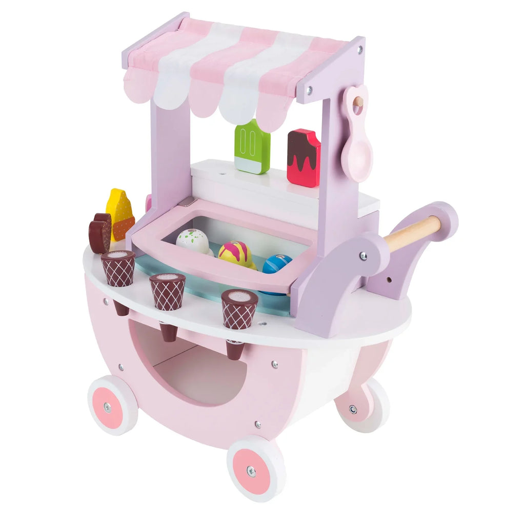 Kids for Cart Play Shopping Pretend Truck, Ice Food Girls 1-3, Woodenfun Toddlers Cream for Gift