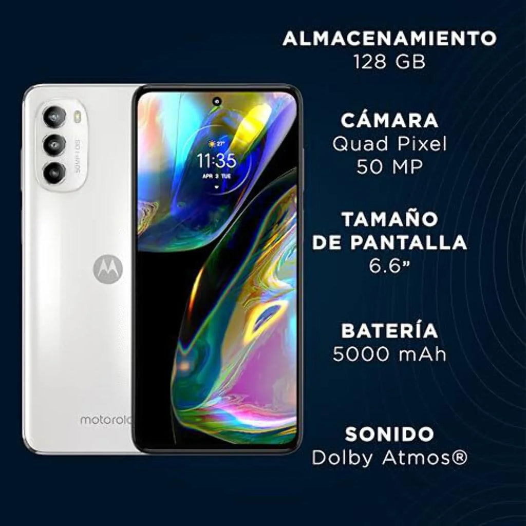 5G | Stereo 6GB 128GB NO Storage Camera | OIS Single International W/Dolby Speakers Internal CDMA| Only SIM GSM Version - | Moto G82 OLED 50MP Main 6.6" Motorola (White) + Display Atmos | RAM 120Hz |