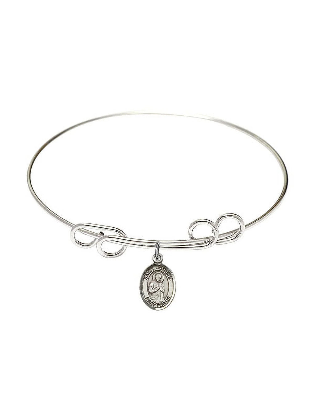 inch w/ 8 in Bracelet Isaac Sterling Jogues Bangle Silver St. Loop Double Round