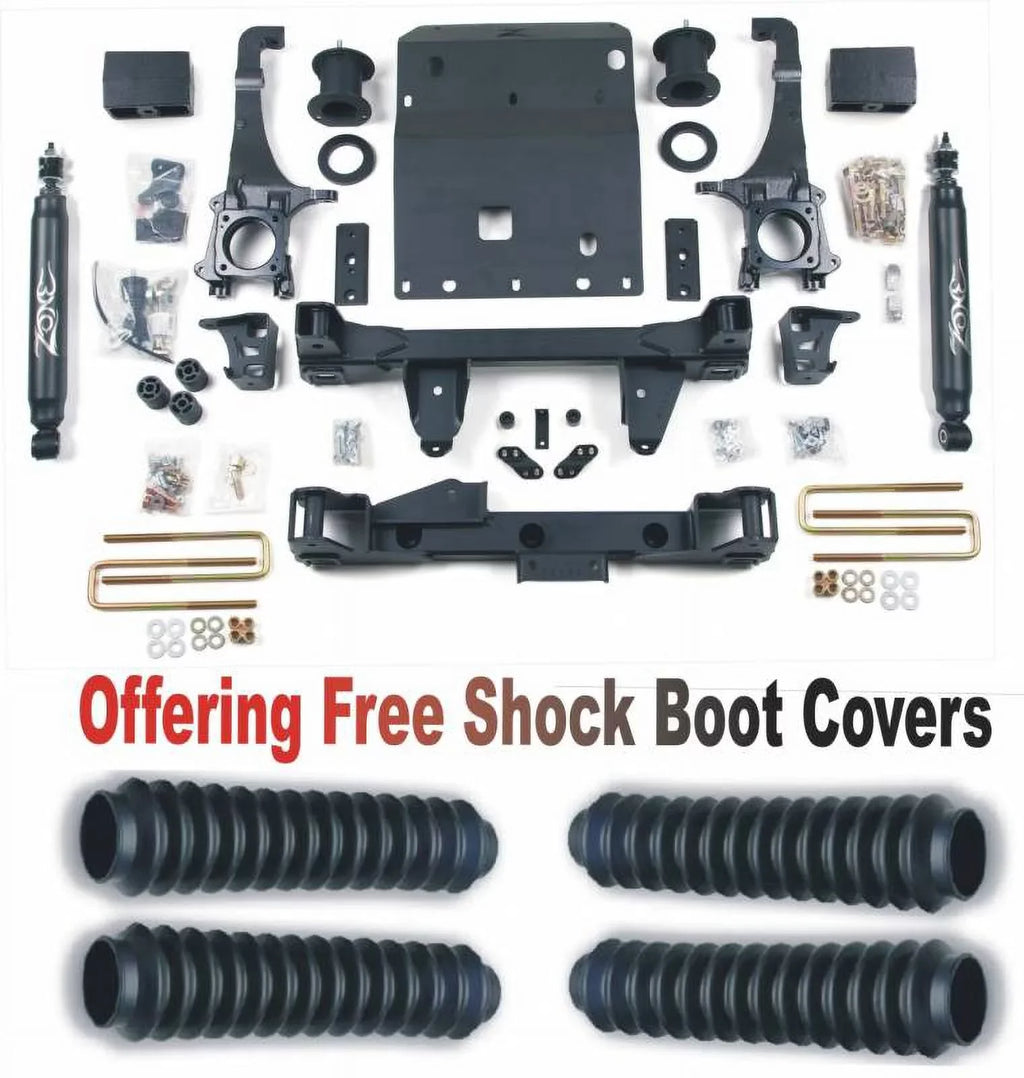 2005-2015 4WD Toyota Tacoma Boot ZoneOffRoad Protectors With System 6" Fits Suspension Free T3N/ZONU3100X2