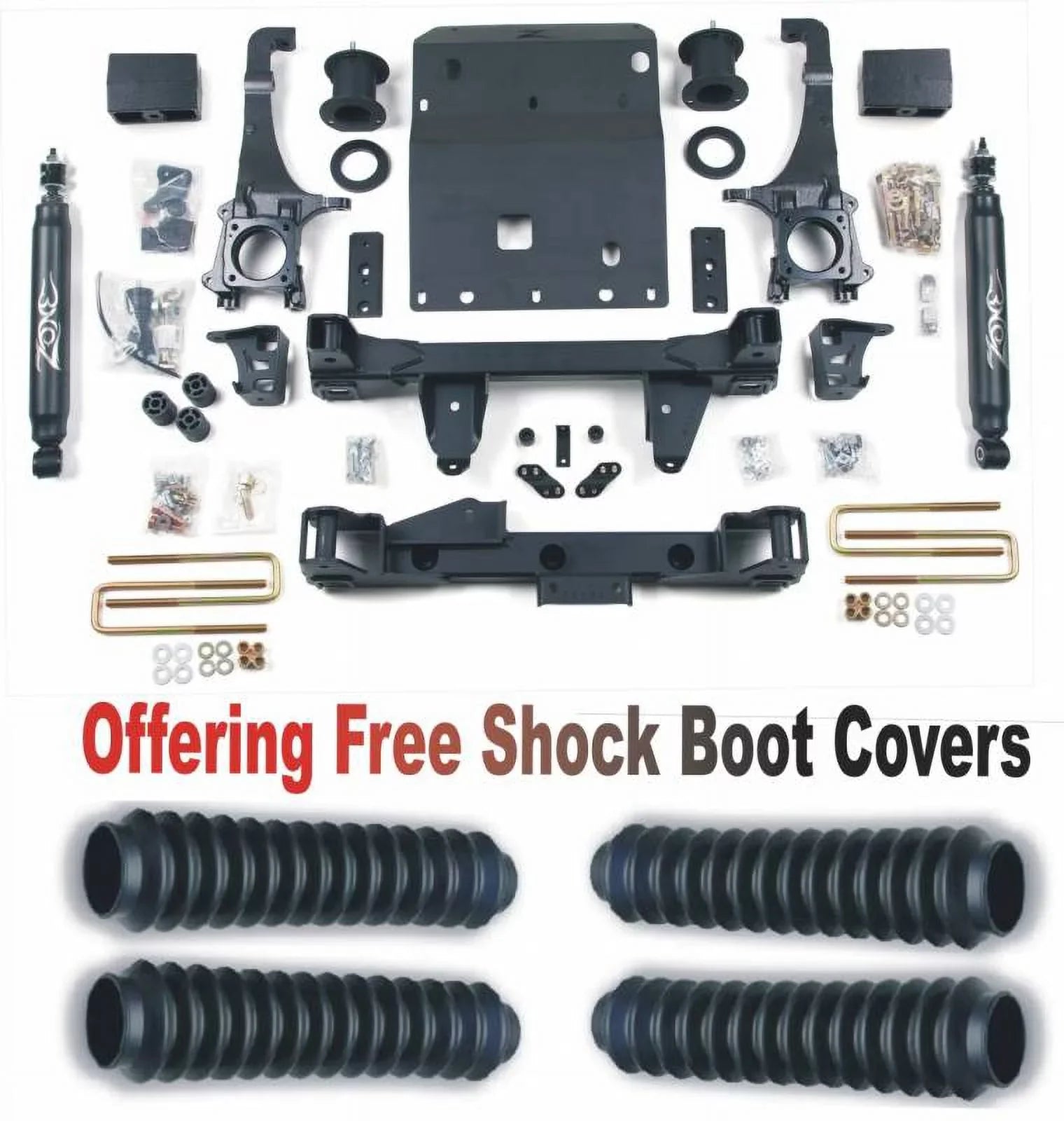 2005-2015 4WD Toyota Tacoma Boot ZoneOffRoad Protectors With System 6" Fits Suspension Free T3N/ZONU3100X2