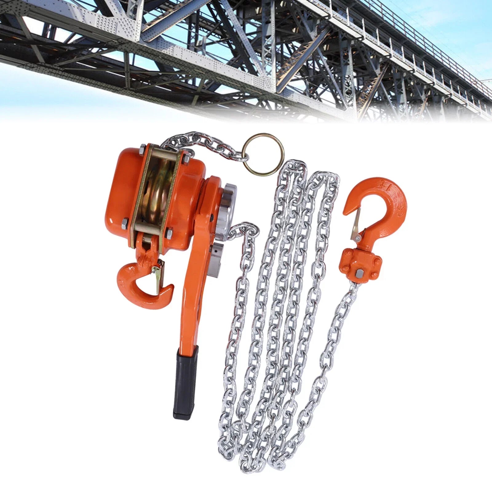 Block DENEST 10Ft Type Along Lever Hoist Lifter Ratchet Puller Chain Come 0.75T Chain