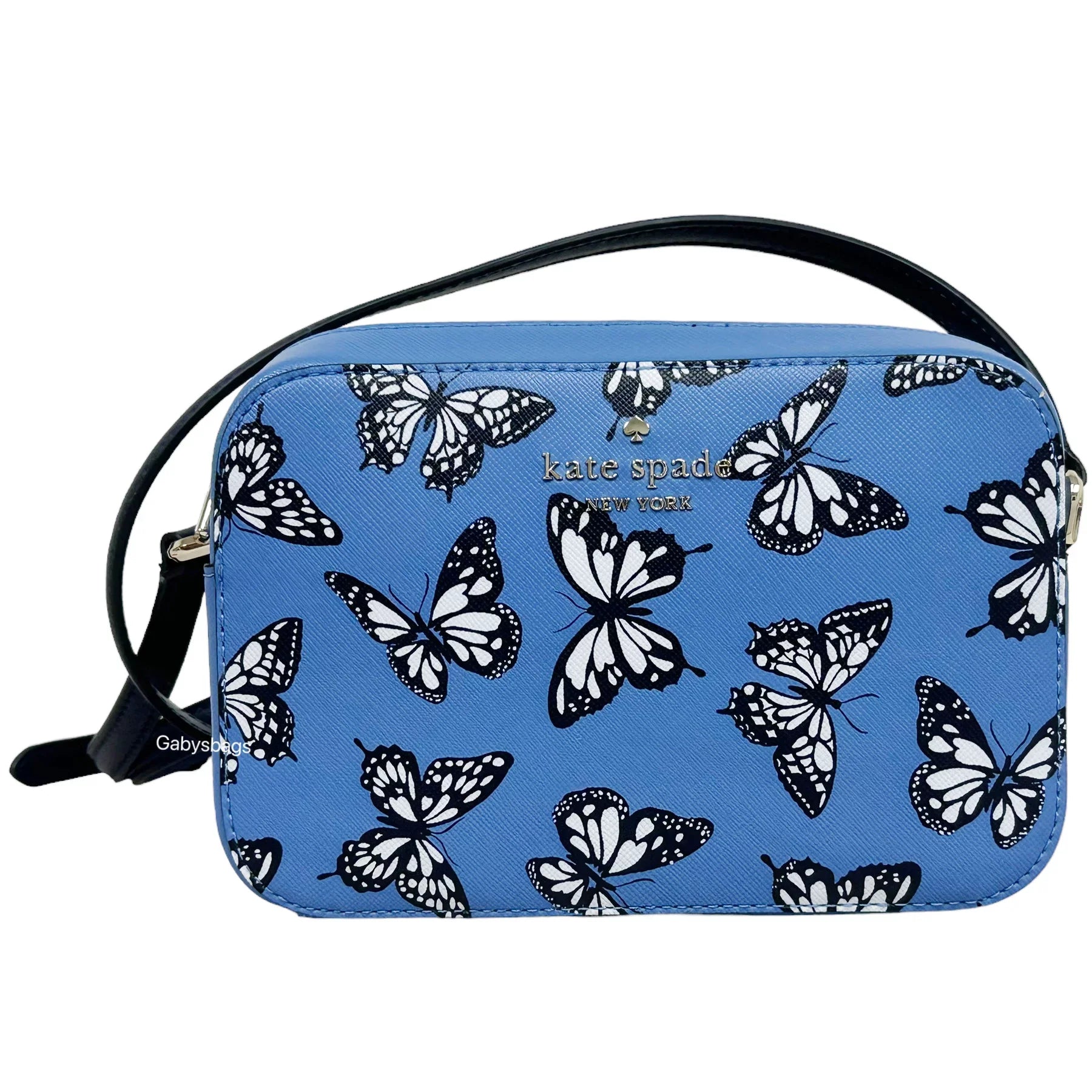Sky Staci Crossbody Bag Blue Mini Kate Multi Spade Zip Camera Butterfly