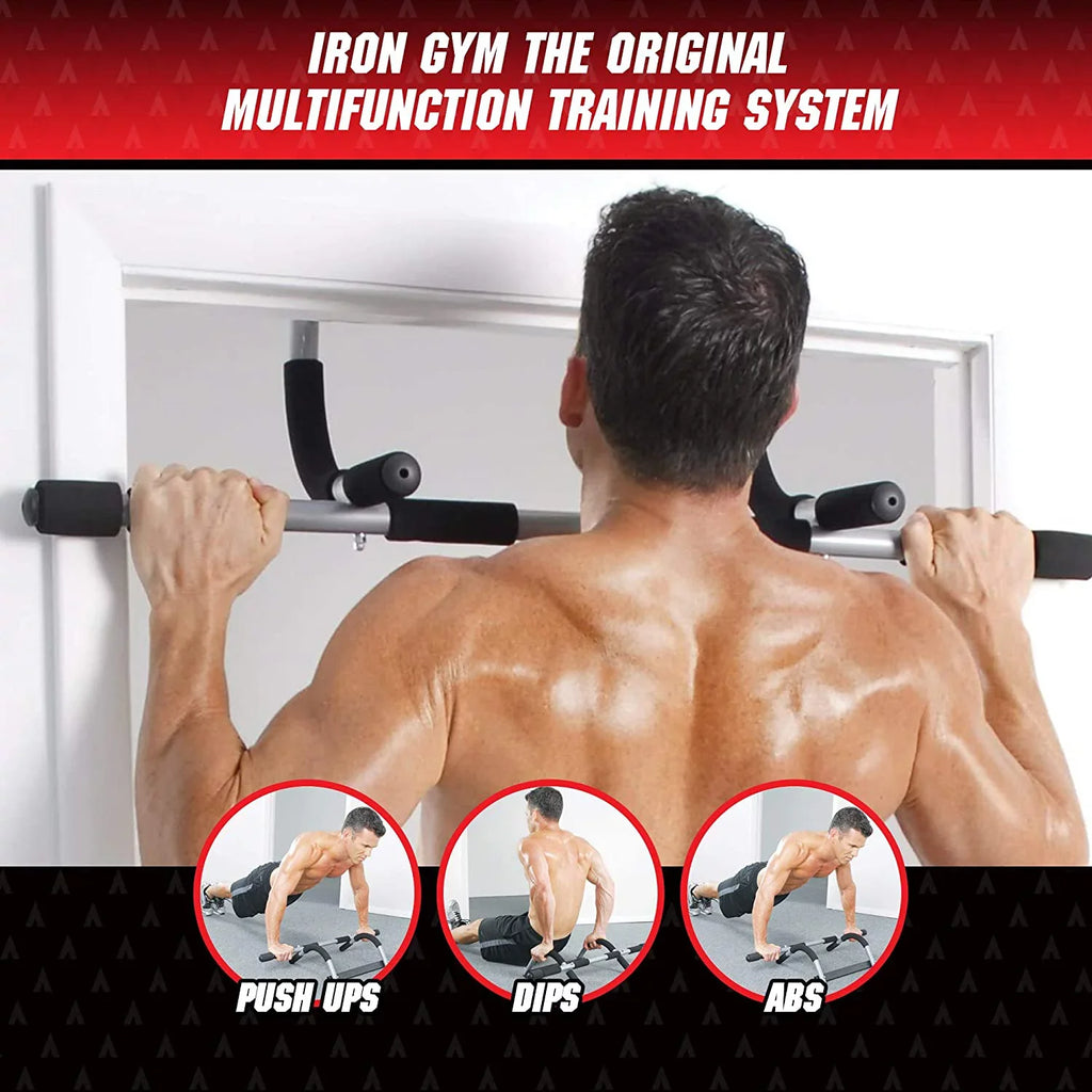 Gym for Chin-up Fitness Body Exercise Equipment Locking, Doorway, Bar Bar, Upper Screws Adjustable Home No Horizontal for Portable Total Delaman - Training Door Bars Iron Frame Width Up & Pull Workout