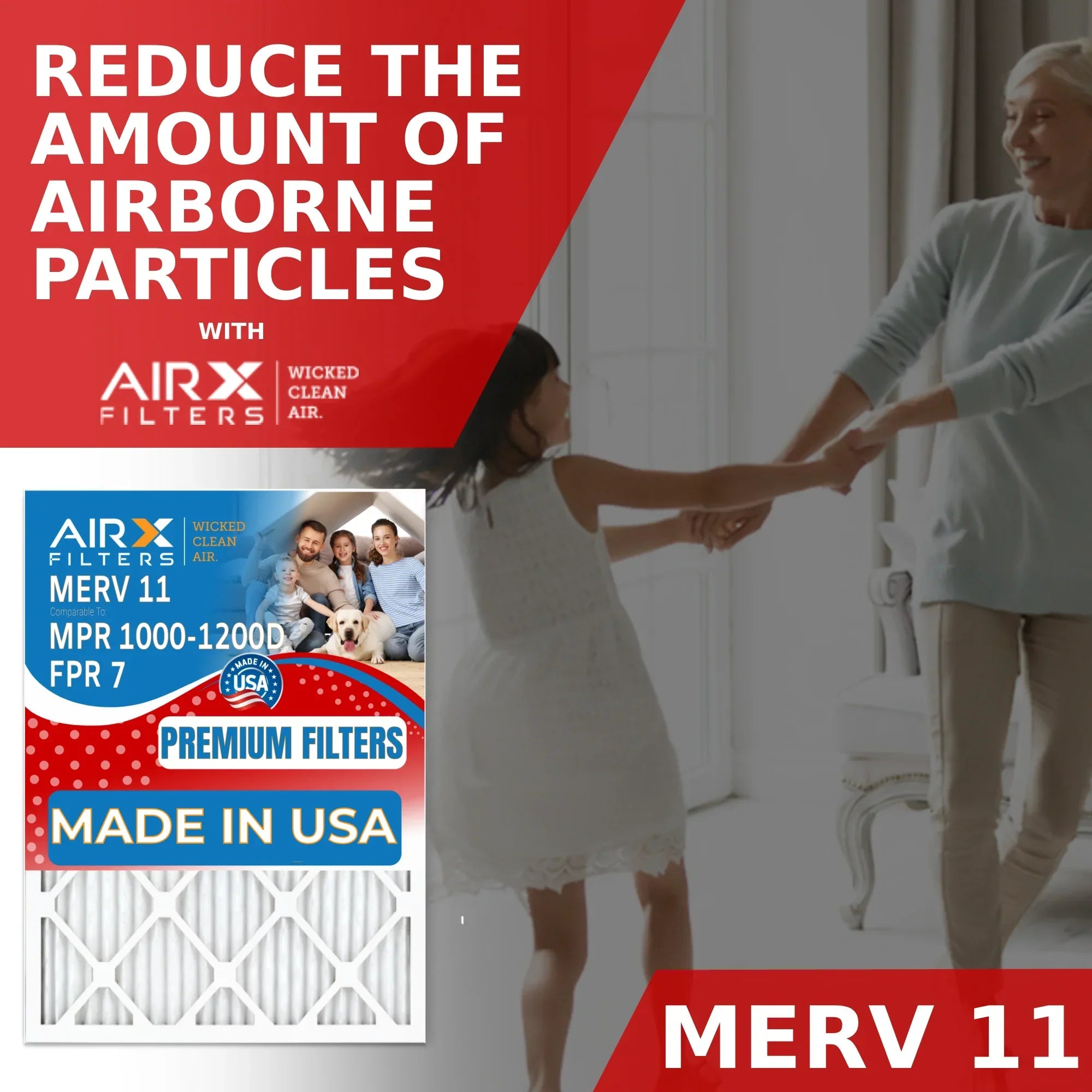 FPR FILTERS AIR. Filter Filter 1200 Air 1000, AIRX Electrostatic Comparable Conditioner Pleated 6 Filters 11 to MPR MERV CLEAN Premium 20x25x2 WICKED & Air 20x25x2 MPR USA by Pack 7 Furnace Made HVAC