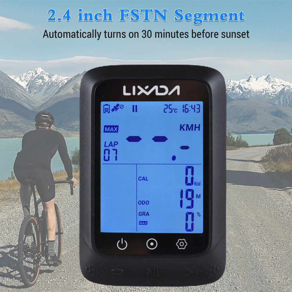 Gradient, Strava Support Connectivity, ANT+ with Wireless Computer GPS BT Sensor Aibecy and APP Waterproof Altitude 2.3in Bike