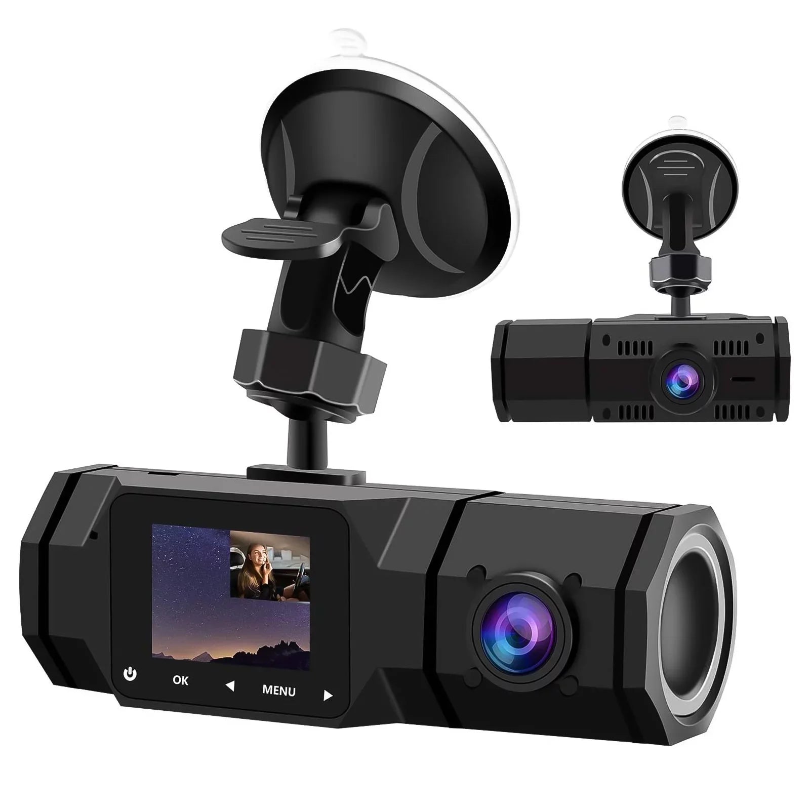 for 1080P Dual Recorder Car, Interior Parking Cam, Dash G-Sensor, Front Dual TSV Dash IR FHD Driving Taxi Loop Camera Mode Recording, with Dashcam, Vision Night