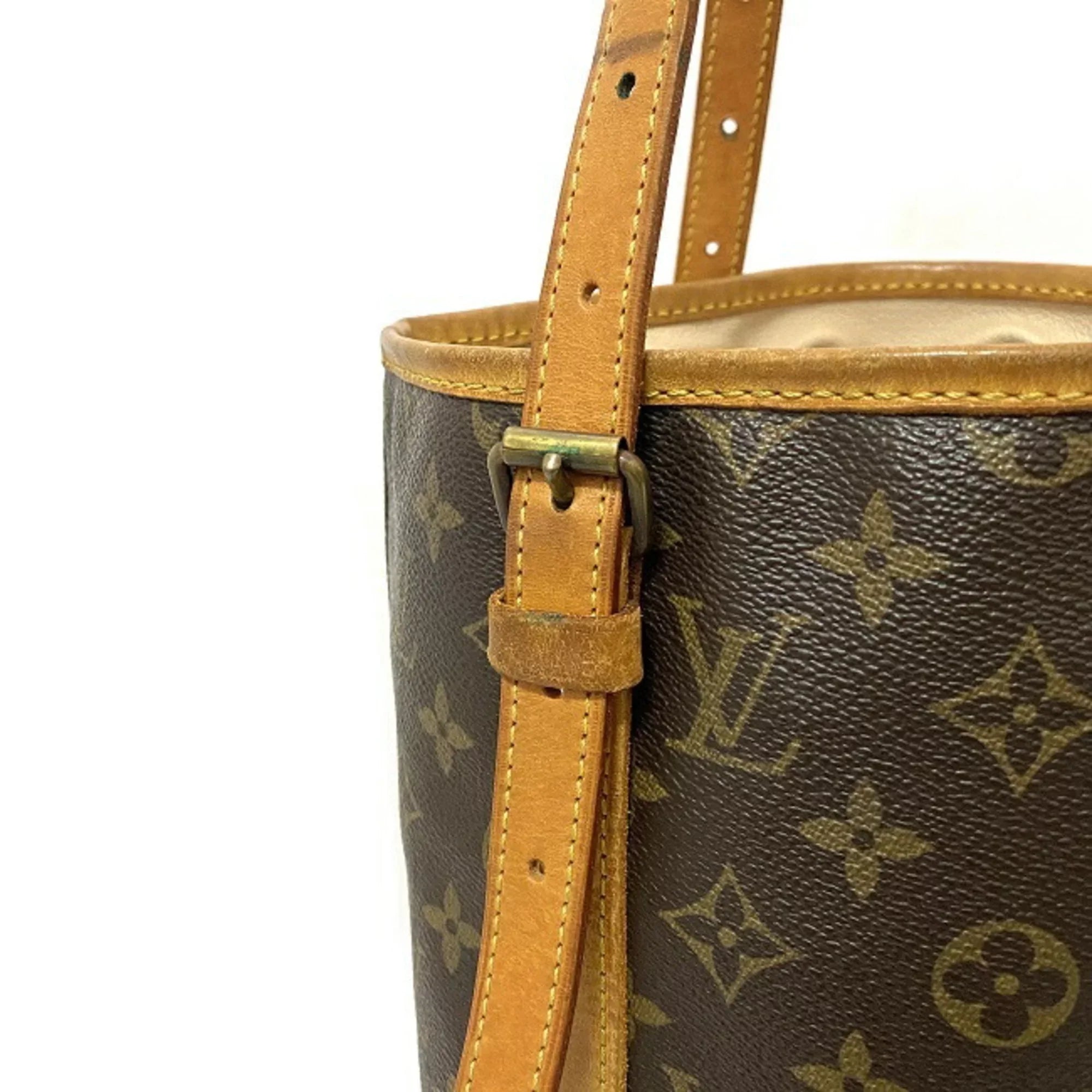 (Good) Bucket Nume Women's LOUIS VUITTON Tote M42236 Canvas Brown FL0093 Pre-Owned Bag Beige Louis Handbag GM Monogram Leather Vuitton