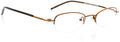 Cocoa Oval Frame Eyeglasses - Prescription Optical Eyewear Shape, RX, Metal Half - Rim