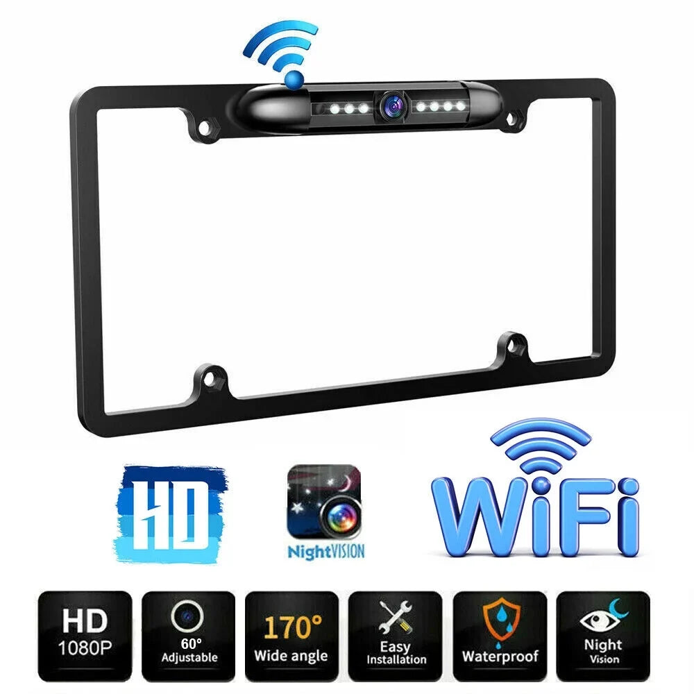 Cars - Cam Universal IP68 Viewing View for Camera Night Angle Waterproof KingFurt - Wired 170° American Backup Vision - Rear