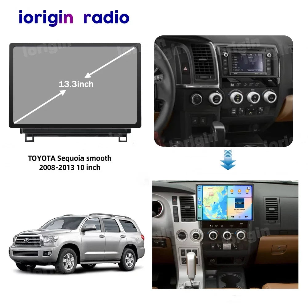 Sequoia Inch Tundra AM 2008-2017, for GPS Navigation Android 2007-2013, Stereo 4GB 13.3 Radio 12 32GB Bluetooth Car 5.0 Carplay DSP FM Toyota with