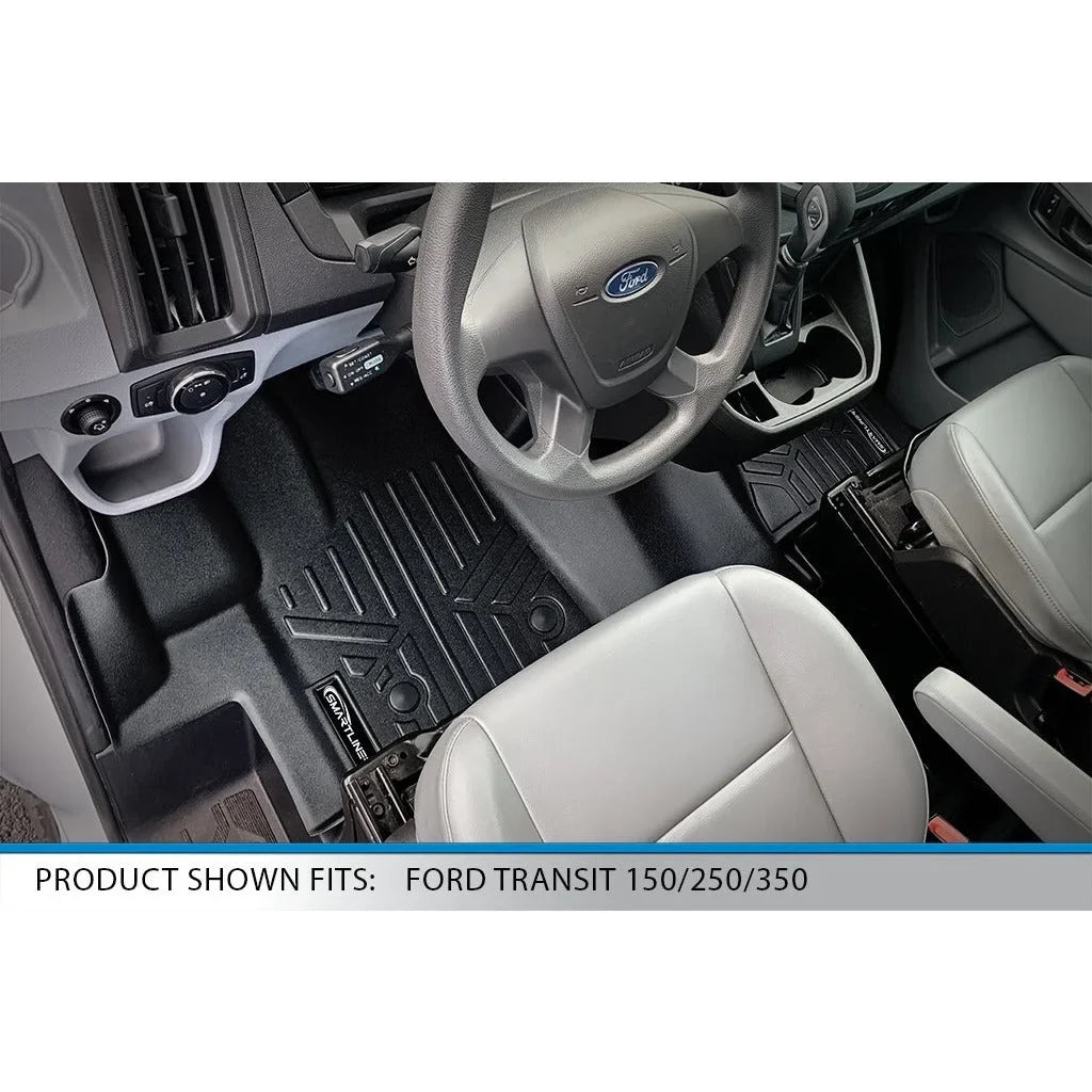 Floor Transit With Connect) 150/250/350 Piece Liner Row SMARTLINER Black 1st 2015-2019 (No Ford Full Mats Coverage Transit Compatible 1