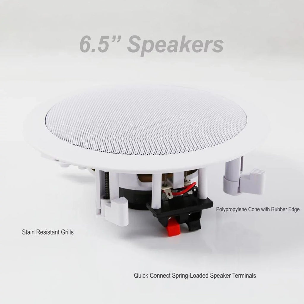 PDIC1661RD (4 Pyle Inch Pairs) Way In Wall Ceiling Speaker 200 System 6.5 Watt 2