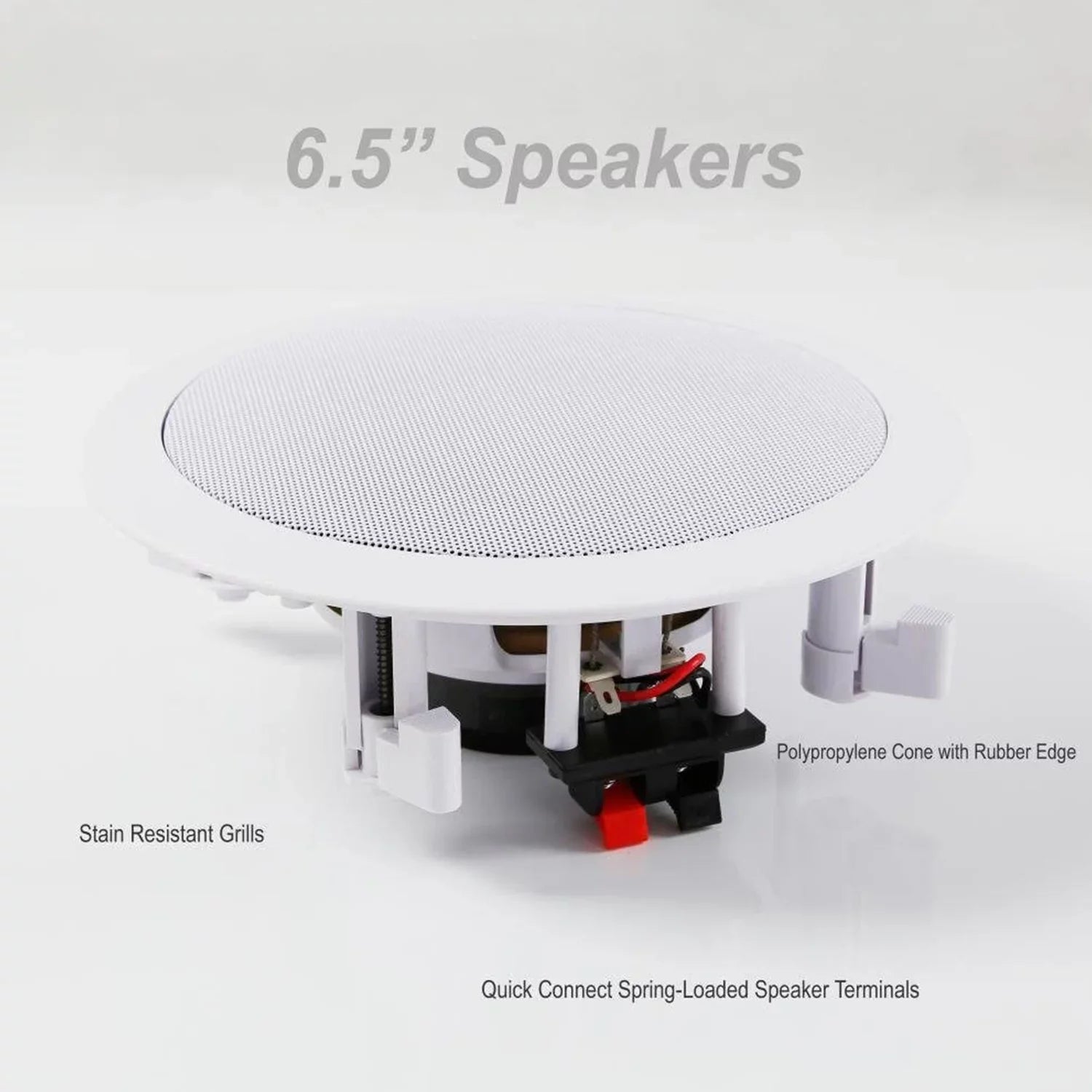 PDIC1661RD (4 Pyle Inch Pairs) Way In Wall Ceiling Speaker 200 System 6.5 Watt 2