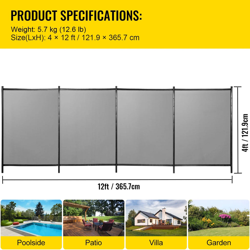 Pool Pool Swimming Removable for Fences 12 1000D Security Pool Pool Tubes, 4 Poles Fence for Fencing Fabric SKYSHALO x ft PVC Pools and Aluminum Privacy and Breathable Fence, Mesh, Foot Inground with