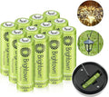 up Solar 1200 Devices, 12 to Brightown Pack Recharge Lights Battery Rechargeable and A Cycles Household for NiMH Battery Charged AA, Pre Double