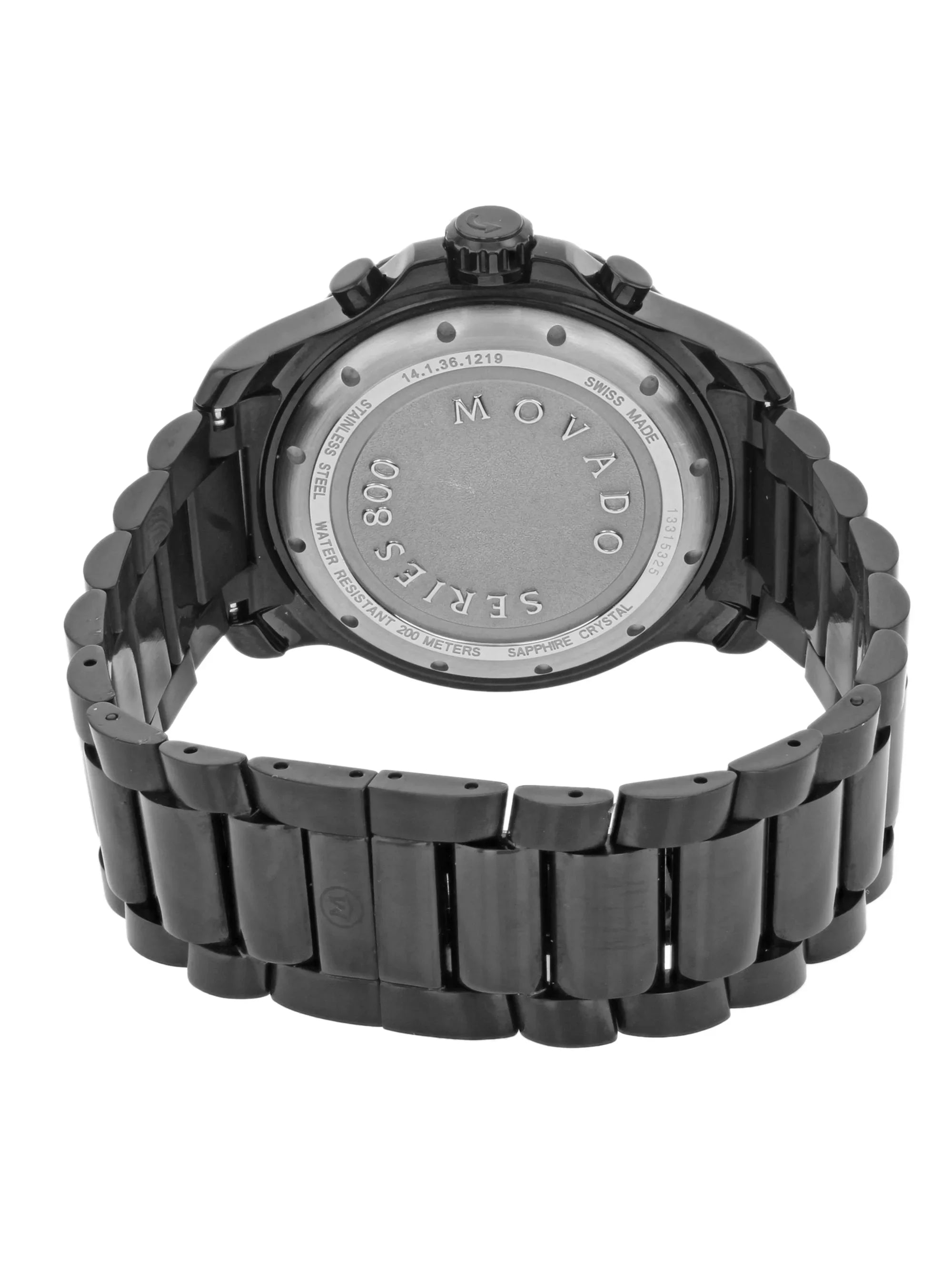 Black Pre-Owned (Good) 800 PVD Series Watch Quartz Movado Steel 2600119 Coated
