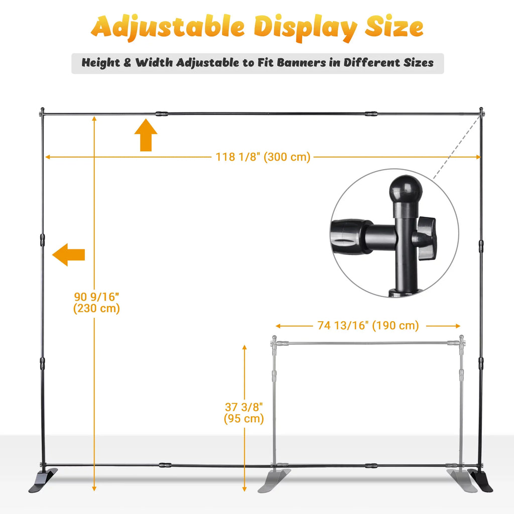 Expanding Stand Display Trade ft Stand and Show Repeat Adjustable InstaHibit Backdrop 10x8 Step Banner