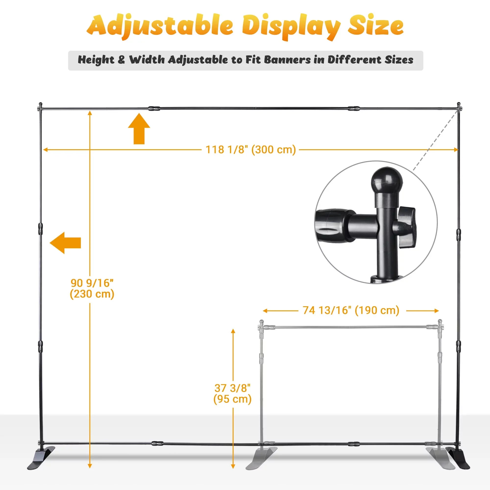 Expanding Stand Display Trade ft Stand and Show Repeat Adjustable InstaHibit Backdrop 10x8 Step Banner