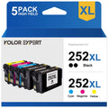 252 WF-3630 WF-7110 with use 252 WF-3640 to WF-7710 WF-3620 for Printer 252XL Cartridge WF-7620 Ink Ink Yellow,5-Pack) XL Cyan (Black Workforce Epson WF-7610 Magenta