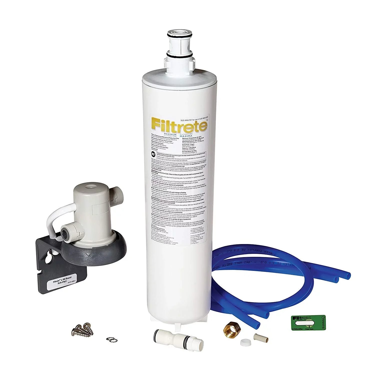 '+ System, 3US-MAX-S01 Water More Maximum Filtration Filtrete to Much Under Reduces Easy Install, Sink 99% Lead
