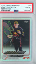 #158 (Refractor Topps 2022 10) Max Verstappen Chrome PSA F1