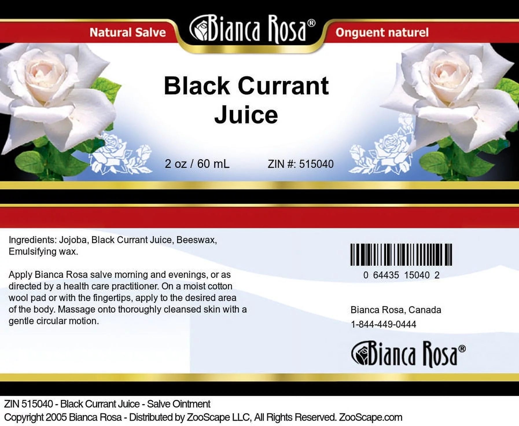 Zin: Salve and Bianca (2 2-Pack, - Body Juice Rosa Ointment, Black 515040) Currant oz, Hand