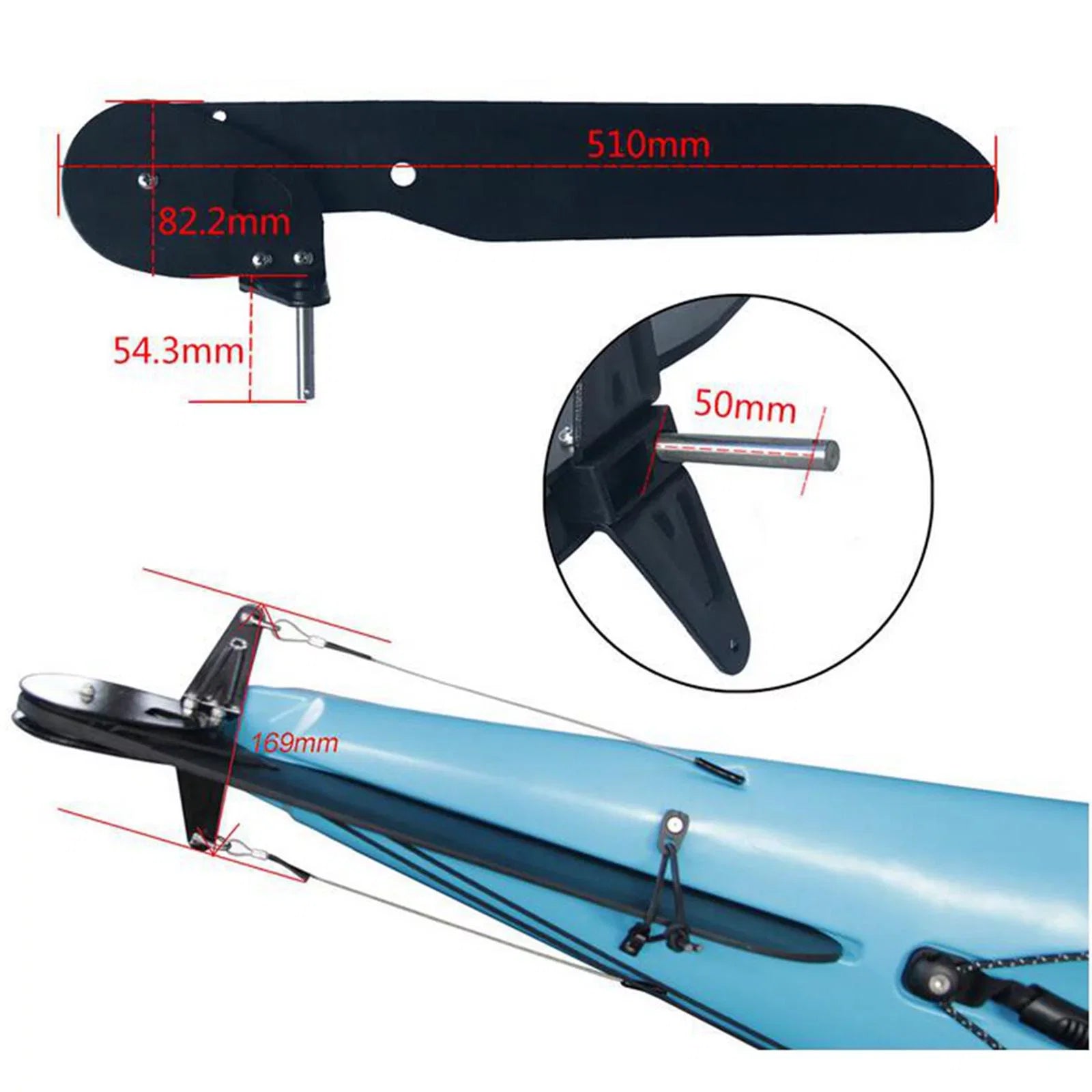 Kayak Steering System Boat Direction Rudder Canoe for Fishing Control