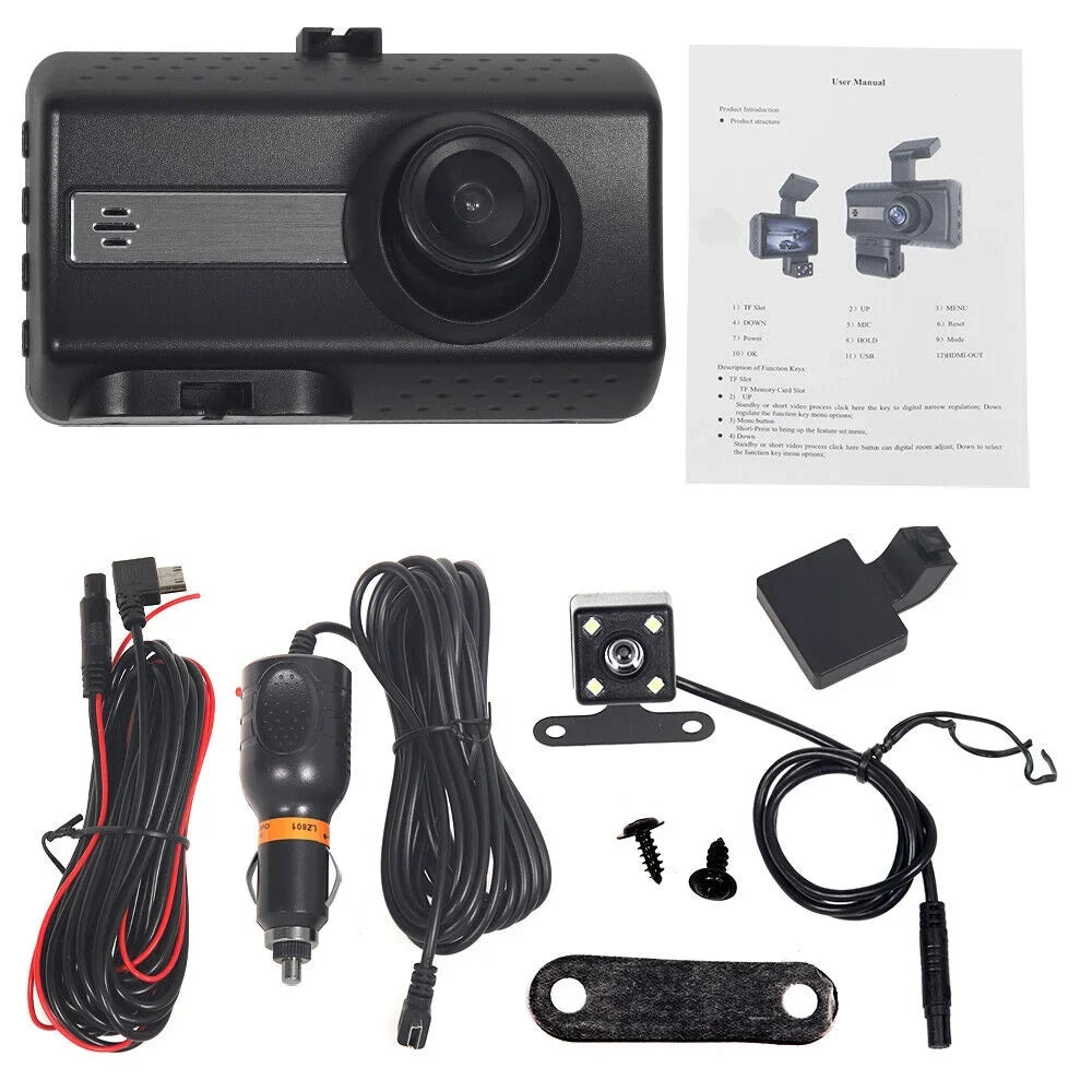 Camera Car Video Front G Dual 1080P and DVR Recorder Lens Dash Onemayship Sensor Rear Cam