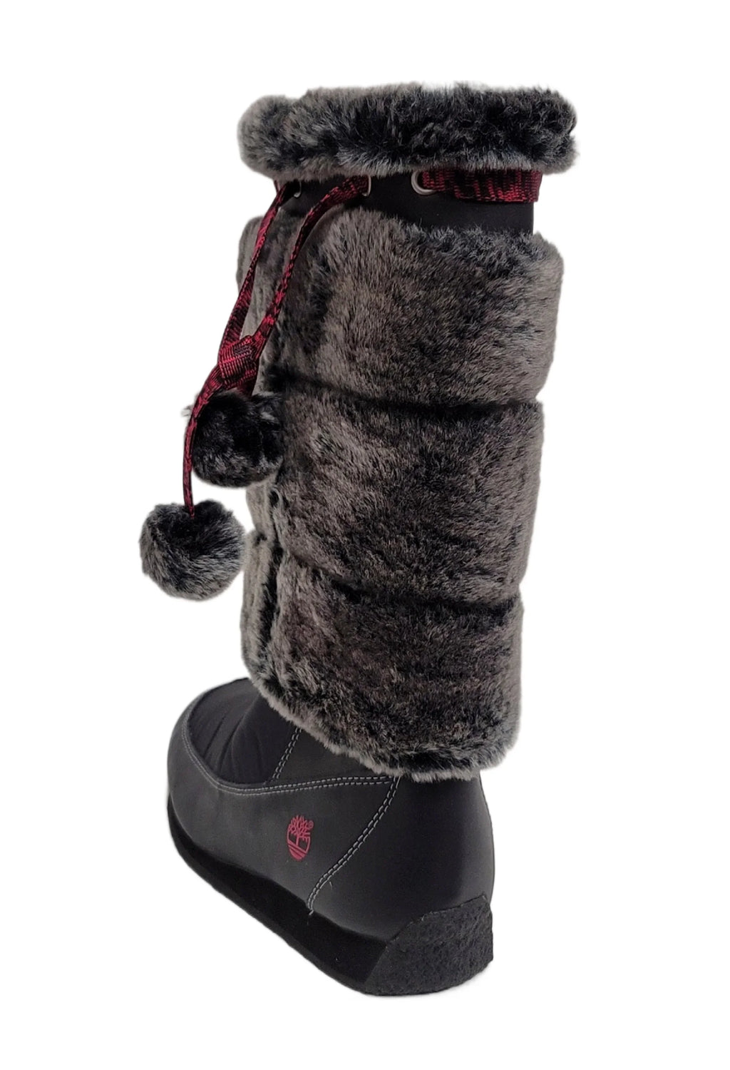 Boot Tall Kid Timberland size 4.5 Winterberry Black Fur Junior 59994 US Big Medium