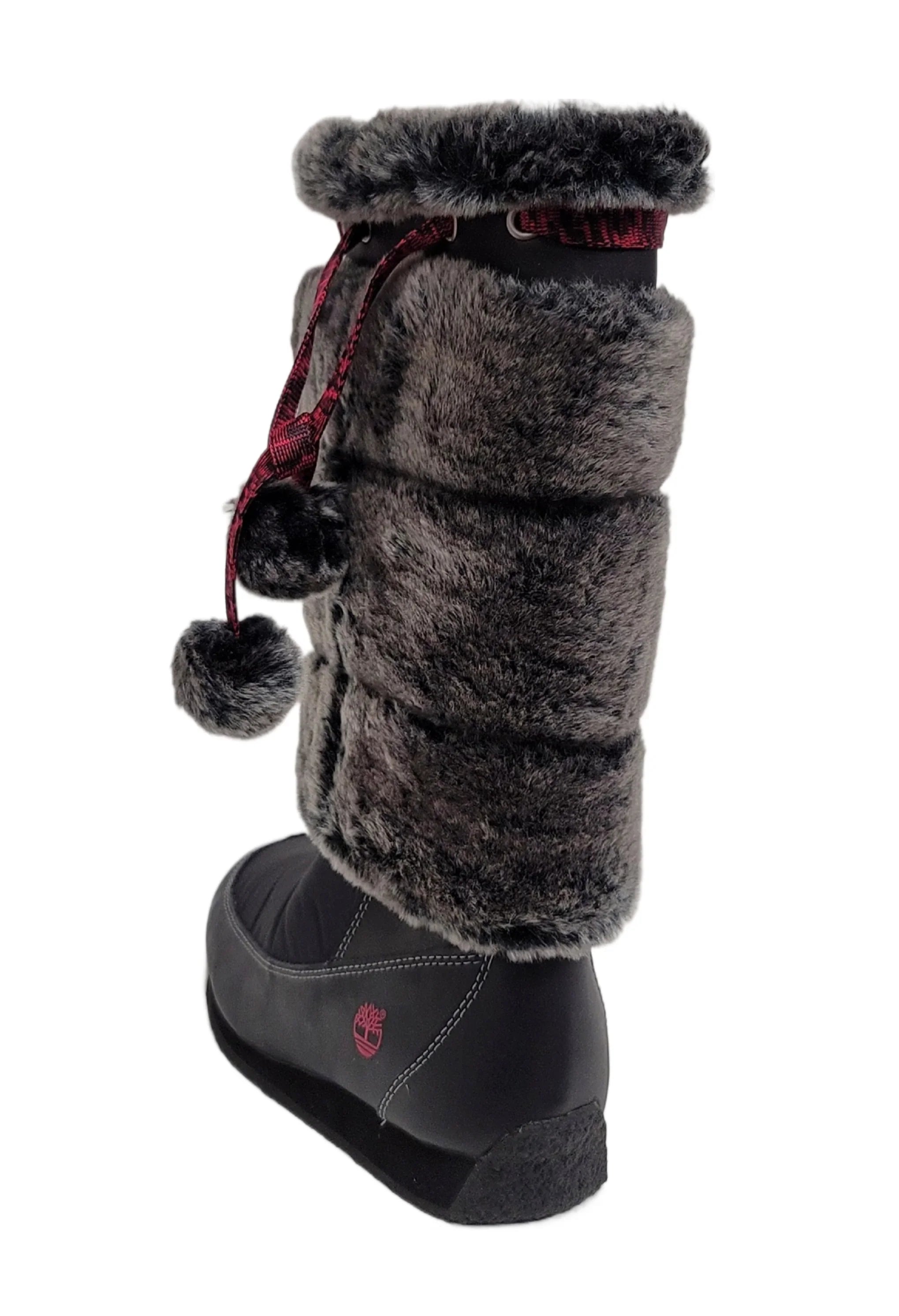 Boot Tall Kid Timberland size 4.5 Winterberry Black Fur Junior 59994 US Big Medium