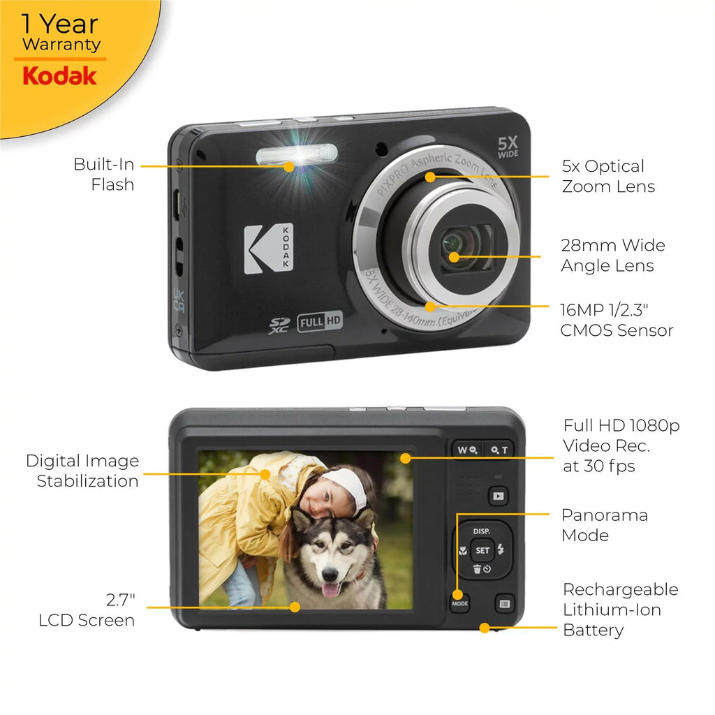 Camera Digital PIXPRO Accessories Kodak + FZ55 (Black)