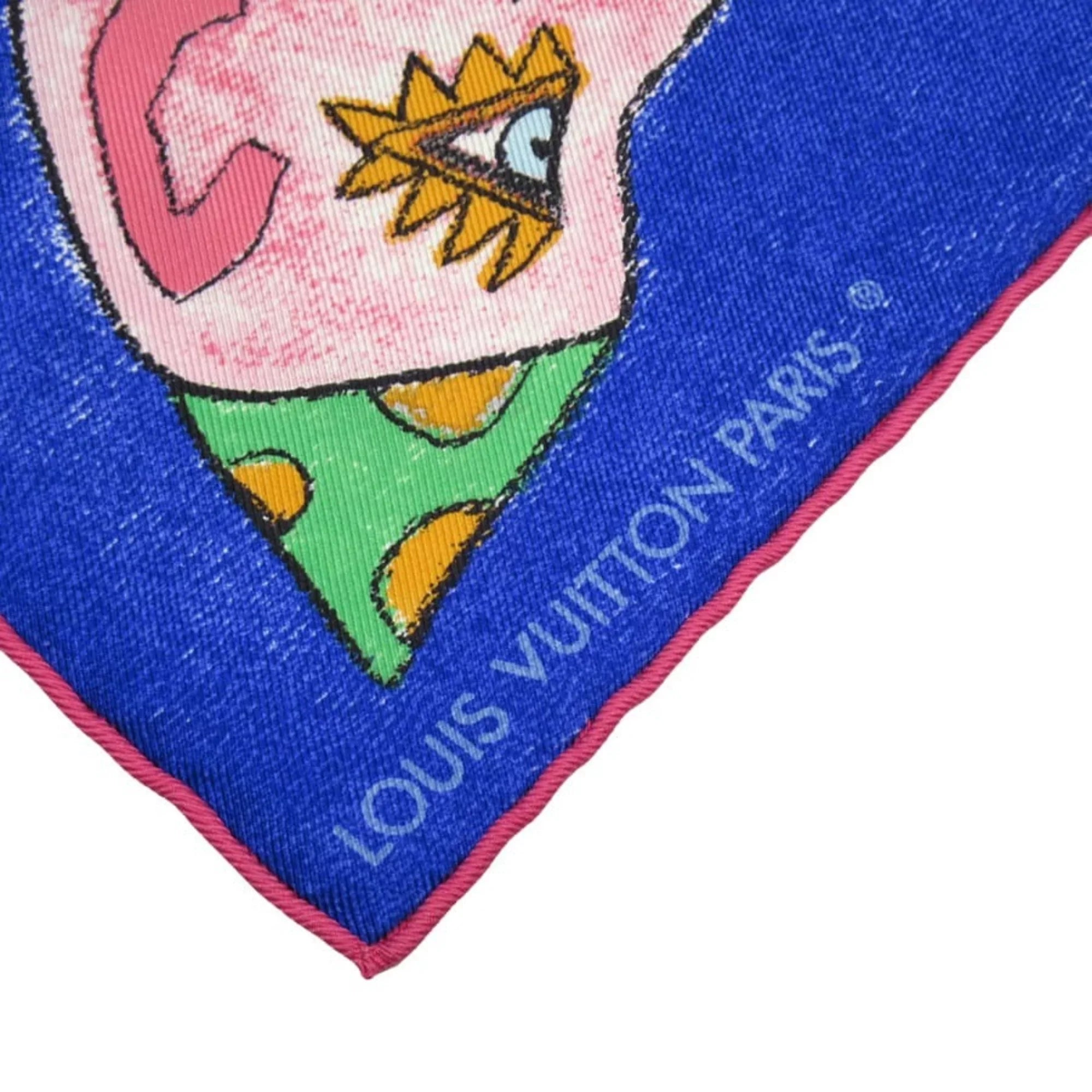Estimated Wilson Pre-Owned Louis Scarf (Good) William Vuitton Silk Blue