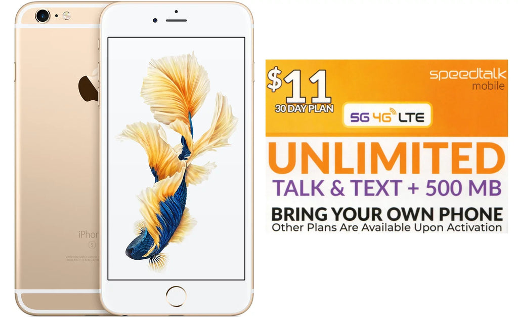 Speed a Talk Gold + Month Unlimited Good) 16GB iPhone Sim 6s (Refurbished: Unlocked $11 Pre-Owned Free