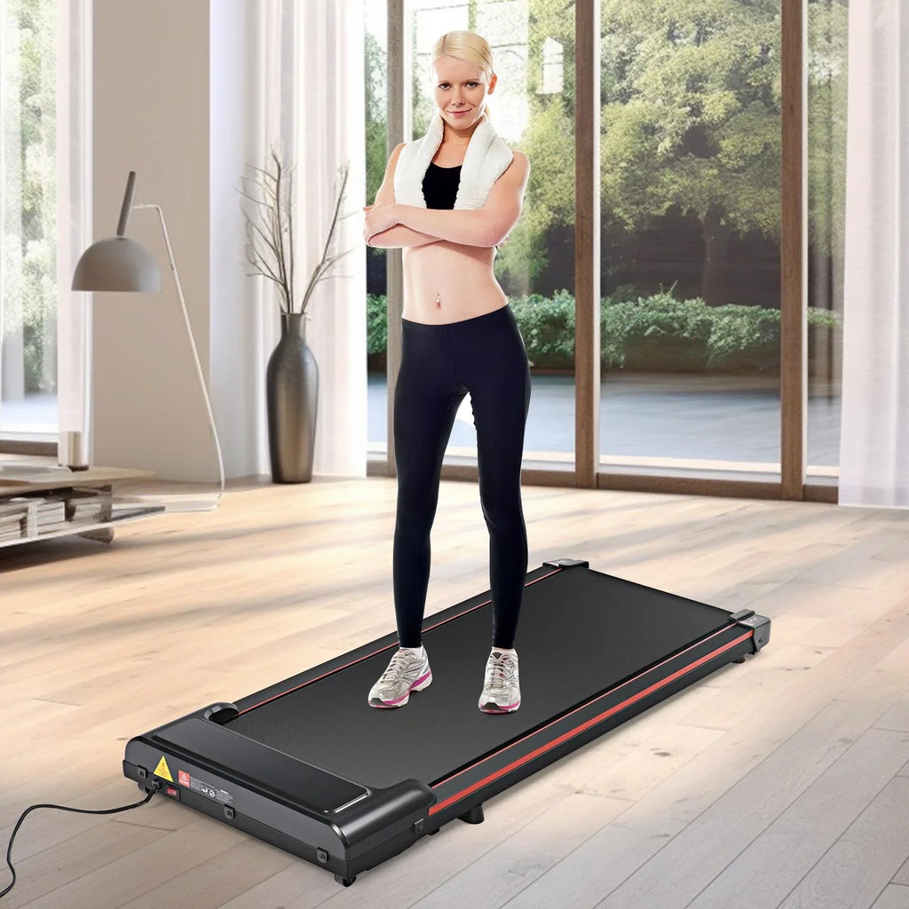 LED Pad, Small Under Portable Walking Walking Speed, Control, 0.6-3.8MPH Jogging Office, Remote Treadmill Desk & Red Fitness Home 300lbs, Machine, 2-IN-1 Treadmill Seizeen Size with for Display,